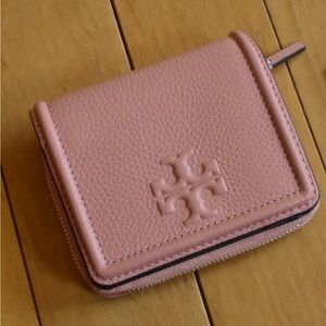Tory Burch Blush Leather Compact Wallet